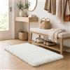 BEIMO Mini Tappeto Shaggy Morbido, 50x80 cm, Antiscivolo e Lavabile, Pelo Alto, Crema, per Interni, Bianco, Soggiorno, Scrivania