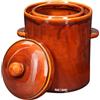KOTARBAU® Vaso per Fermentazione 5 L, Vaso per Crauti con Coperchio | Canalina ad Acqua, Contenitore per Fermentazione per Crauti e Cetrioli, Vaso per Kimchi e Sottaceti, Recipiente in Gres