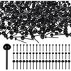 salbsever 300 occhi di sicurezza in vetro da 2/3/4 mm, fagioli neri, palline per bambole per fai da te, aghi, orsacchiotti, pupazzi di peluche, bambole, esche e cucito, piccole perline nere per occhi, forniture