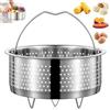 PENRUNKA Cestello Cottura a Vapore Acciaio Inox 304 con Manico e Base, Pentola Vaporiera Inserto Perforato Multifunzione, Steamer Pressione per Cottura Vapore Maggior Parte Delle Cuociriso Verdure Vapore Uova