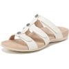 Vionic Sandali da donna con perle ambrate, Bianco Metallizzato, 38.5 EU