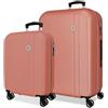 Roll Road Menorca Nude Set di Valigie 46x65x24 cm Rigido ABS Lucchetto a Combinazione Integrato 91L 6.05kg 4 Doppie Ruote Estensibile Bagaglio a Mano