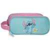 Disney Joumma Stitch Little Destruction Estuche Triple Turquesa Verde 22x10x9 cm PVC