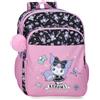 Kuromi Sanrio Kuromi Fortune Telling Zaino Scolastico Double Compartment Rosa 30x40x13 cm Poliestere