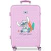 Disney Joumma Stitch from Hawaii Viola Valigia Media 46x65x23 cm Rigido ABS Lucchetto a Combinazione Laterale 56L 3.1kg 4 Doppie Ruote