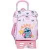 Disney Joumma Stitch You & Me Zaino Scolastico Doppio Scomparto with Malva Trolley 30x40x13 cm Poliestere 15.6L