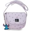Disney Joumma Disney Bloom Stitch Borsa a Tracolla with Viola Flap 16x14x5 cm PU e Poliestere