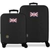 Pepe Jeans Henry Set di Valigie Nero 55/68 cm Rigido ABS Lucchetto a Combinazione Integrato 109L 6.08kg 4 Doppie Ruote Estensibile Bagaglio a Mano di Joumma Bags