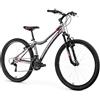 Anakon Bicicletta Mountain Bike SHIMANO 27.5, Alluminio, 21V, Doppi Freni a Disco, Sospensione Anteriore, Grigio, Taglia S, Enjoi