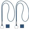 Nezyo 2 Cordini a Collo per Badge Lacci Rotondi in Nylon Laccetti Lunghi Pesanti con Clip per Portachiavi Porta Badge per Carta d'Identità Chiavi Cellulare Telefono Donna(Blu)