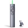 Norwii N95 Clicker per presentazioni con ricevitore USB-AC, Clicker per presentazioni PowerPoint, puntatore senza fili ricaricabile, clicker per diapositive per PC/Laptop/e-Book (Verde, USB-AC)