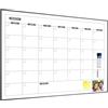 ARCOBIS Calendario cancellabile a secco da parete, 91,4 x 61 cm, lavagna bianca magnetica mensile, cancellabile a secco, lavagna bianca da appendere per scuola, casa, ufficio, cornice nera