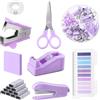 Glarks Kit da 1008 pezzi di accessori da scrivania per ufficio, include pinzatrice, dispenser per nastro, levapuntatrice, linguette indice, forbici da ufficio, foglietti adesivi per studenti o regalo