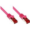 VARIA Group Cavo patch Cat. 6 S/FTP da 50 m PiMF, magenta, PVC
