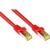 VARIA Group Cavo patch Cat7 RJ45 SFTP da 50 m, rosso, con protezione anti-schiacciamento