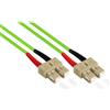 VARIA Group Cavo patch in fibra ottica duplex OM5 multimodale da 10 m, connettori SC-SC, rivestimento LSZH, colore verde lime
