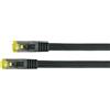 VARIA Group Cavo patch RJ45 Cat. 7 S/FTP, con guaina in nylon intrecciato, nero, 25 m