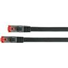 VARIA Group Cavo patch Cat 6 S/FTP, 30 m, con guaina in nylon intrecciato, nero