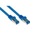 Kabelmeister Cavo patch Cat. 6A SFTP, 20 m, blu, protezione per le linguette di aggancio, 500 MHz