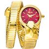 DAXIAOYU Fashion Trend - Orologio da polso da donna, al quarzo, con snake intarsiato con diamanti, elegante bracciale a snake, orologi da donna, idea regalo, Oro Rosso, Lusso