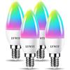 LVWIT Lampadine Alexa, Lampadina Smart E14 Wifi, 5W Equivalenti a 40W, 470Lm, Lampadine Smart con Telecomando Compatibile con Alexa, Echo and Google Assistant, RGB Intelligente Dimmerabile,4 Pcs