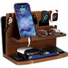 AliveByte Idee Regalo Uomo Docking Station in legno per smartphone Supporto portafoglio Supporto orologio Regalo Natale Uomo,Regalo Uomo Compleanno,Regalo Anniversario per Lui/Lei Marito Natale Regalo per papà