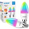 LVWIT Lampadine Alexa, Lampadina Smart E14 Wifi, 5W Equivalenti a 40W, 470Lm, Lampadine Smart con Telecomando Compatibile con Alexa, Echo and Google Assistant, RGB Intelligente Dimmerabile,2 Pcs