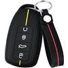 ATFIGII Custodia per chiave elettronica compatibile con Chery Omoda 5 Tiggo 7 Tiggo 8 Tiggo 8 Pro per Jaecoo 7, custodia protettiva in silicone con portachiavi B, giallo