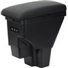 YJYWZH Bracciolo per Kia Stonic Rio 2015-2024 con 3 porte USB | 2 Porte USB e 1 USB-C,Doppio vano portaoggetti,Bracciolo centrale scorrevole,Pelle PU,Base Integrata,Installazione semplice