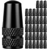 Your Day Mate Tappi per valvole di biciclette in alluminio, 40 pz, in Nero, per pneumatici di biciclette con valvola Dunlop e Presta, tappi per valvole di ricambio, coprivalvola per pneumatici