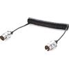 Feuunly 4,7m Cavo Rimorchio 7 Poli, Spiral Cavo Rimorchio 12V/24V, con Lega di Alluminio Spina Rimorchio 7 Poli, per Camion RV Auto Rimorchio Portabiciclette Yacht