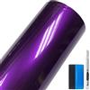 NewL - Pellicola adesiva in vinile metallizzato lucido Candy Premium, autoadesiva, fai da te, con tecnologia di rilascio dell'aria per la decorazione interna ed esterna dell'auto (viola, 30 x 300 cm)