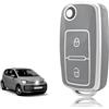 TOOMUME Cover Chiave Auto per VW Golf 6 5 4 Polo Up Caddy Beetle Tiguan T5 | Silicone Morbido, Antiurto, Anticaduta, Antigraffio, Custodia Protettiva Chiave per Seat Ibiza Leon Skoda Fabia, 2 Tasti
