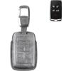 MBKEYS Custodia in pelle per chiave auto compatibile con Land Range Rover L405 Sport-L494 Defender-L663 Discovery 5-L462 Discovery Sport-L550 Velar-L560 Evoque-L551 Jaguar XE/XF/XJ/F-PaceFit/F-Type Grigio