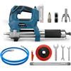 DENEWERK Pressa per grasso a batteria, compatibile con batteria Makita da 18 V, pressa elettrica con funzione dosatrice incl. tubo ad alta pressione da 100 cm, 3 bocchini, motore senza spazzole e lampada a LED