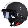 RHBDDHV Casco da Moto Retrò Casco motociclista Caschi Jet e Demi-Jet con Visiera Omologato ECE Vintage Casco a Mezzo Aperto Adulti Uomini e Donne per Bici Scooter Chopper Cruiser, M~XXL