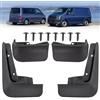 Gettimore Paraspruzzi anteriori e posteriori per Volkswagen per Transporter per T6 per T6.1 Caravelle per Multivan Kombi 2015-2021, parafanghi in plastica nera