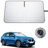 BIBIBO Compatibile con BMW X1 F48 2016-2022 protezione solare, protezione dai raggi UV, parabrezza anteriore, parasole auto, tessuto antipiega, parasole interno, parabrezza X1 F48 accessorio