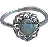 CELCIA JEWELRY Solido 925 Sterling Silver White Lab Opal Flower Ring, Dainty Ring, Boho Ring, Mandala Ring, Minimalista Ring, Mothers Day Ring, Unique October Birthstone Ring