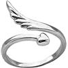 CELCIA JEWELRY Pure 925 Sterling Silver Angels Wing Ring, Heart Ring, Adjustable Ring, Delicate Ring, Religious Ring, Boho Bohemian Ring, Minimalist Ring, Mothers Day Ring