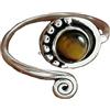 CELCIA JEWELRY Solido argento sterling, anello pietra preziosa occhio di gatto, anello regolabile, anello di dichiarazione, anello da cocktail, regali di San Valentino, regalo di per le donne (occhio di tigre)