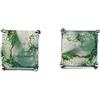 CELCIA JEWELRY Solid 925 Sterling Silver Stud Earrings for Women, Square Gemstone Unique Handcrafted Prong Setting Designer Earrings ('Moss Agate)
