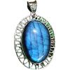 CELCIA JEWELRY Ciondolo in argento sterling massiccio 925 per donna uomo, pietra preziosa naturale ovale in labradorite blu fuoco incredibili gioielli artigianali per lei lui