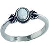CELCIA JEWELRY Pure 925 Sterling Silver Dainty Little White Lab Opal Ring, Anello solitario, Anello cerimonia nuziale, Anello minimalista, Anello festa della mamma, Regali Birthstone di ottobre