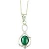 CELCIA JEWELRY Collana in argento sterling puro 925 per donna, vera collana realizzata a mano con pietra preziosa ovale verde cabochon in malachite per lei