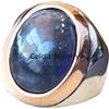 CELCIA JEWELRY Anello da uomo con pietra preziosa naturale blu scuro fuoco labradorite, anello ovale semi prezioso con taglio cabochon, gioielli fatti a mano in argento Stirling solido 925 (labradorite)