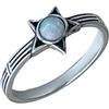 CELCIA JEWELRY 925 Sterling Silver Star White Lab Opal Round Ring, Design Band Womens Ring, Moon Ring, Bohemian Ring, Minimalista Ring, October Birthstone Mothers Day Gifts