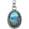 CELCIA JEWELRY Ciondolo in argento sterling massiccio 925 per donna uomo, pietra preziosa ovale naturale in labradorite blu fuoco incredibili gioielli artigianali per lei lui