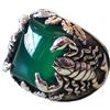 CELCIA JEWELRY Anello Scorpione Antico Pietra Preziosa Naturale Onice Verde, Anello Ultimo, Anello Gotico, Anello Etnico, Anello Eccezionale, Anello Di Dichiarazione, Regali Da Uomo Super Fathers Day (verde-onice)