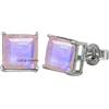 CELCIA JEWELRY Solid 925 Sterling Silver Stud Earrings for Women, Square Gemstone Unique Handcrafted Prong Setting Designer Earrings ('Moonstone)